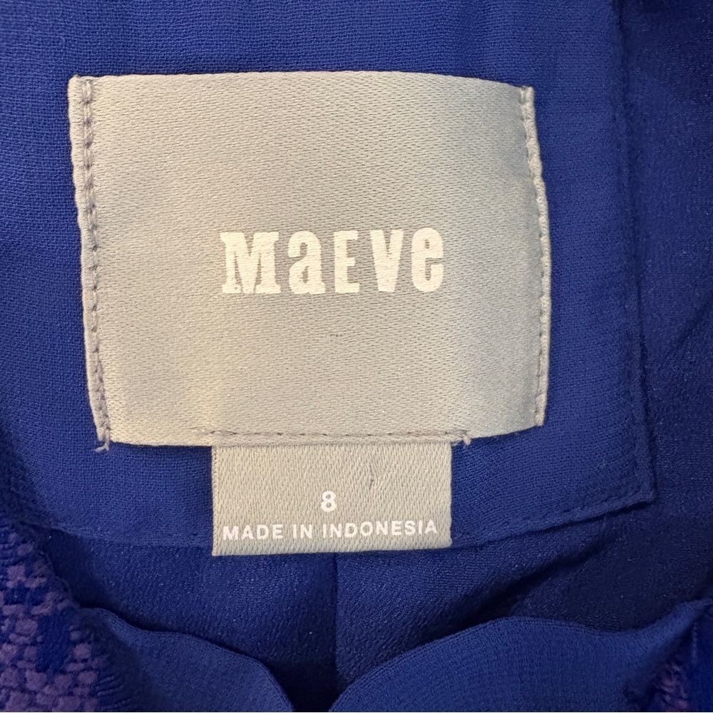 Maeve Blue Embroidered Mini Dress Size 8 - Picture 4 of 7